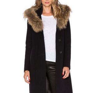 Burberry Brown Coat with Fur Trim